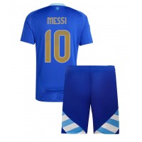 Argentiina Lionel Messi #10 Vieras Peliasu Lasten Copa America 2024 Lyhythihainen (+ Lyhyet housut)